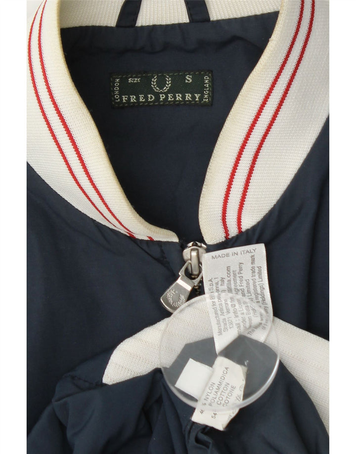 Fred Perry Chaqueta Bomber para Mujer UK 40 Small Azul Marino Colorblock Nylon