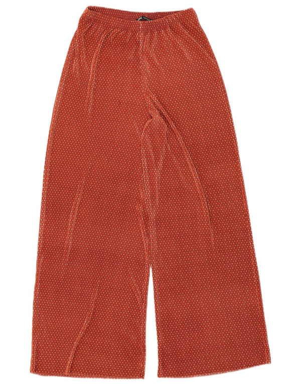ZARA Mujer Pantalón Ancho Plisado Mediano W28 L31 Lunares Rojos
