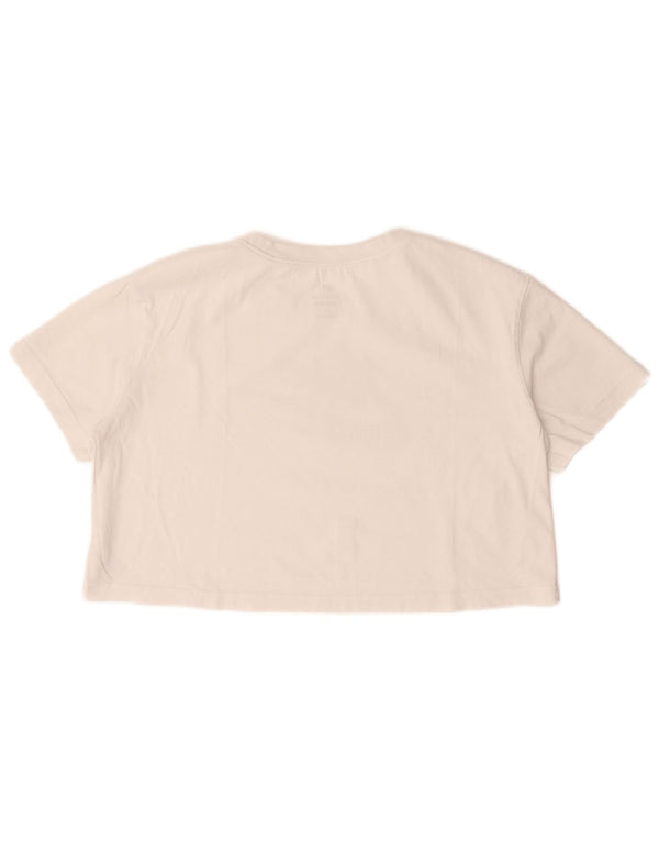 Nike Camiseta corta holgada con gráfico para mujer UK 44 Algodón blanco mediano