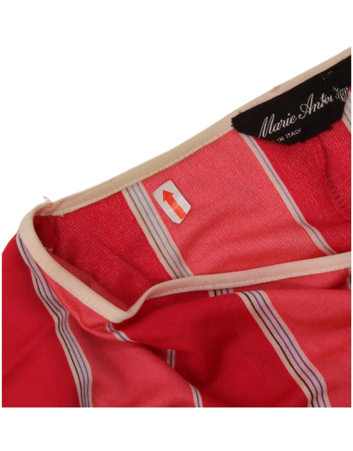 VINTAGE Mujer Batwing Blusa Top IT 44 Acrílico de rayas rojas medianas