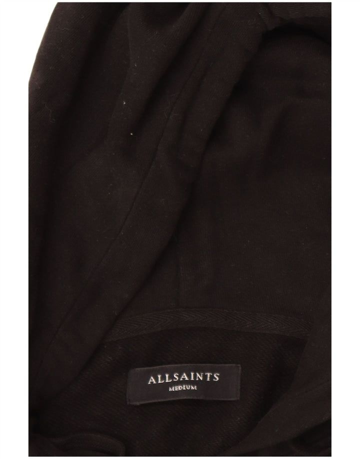 All Saints - Sudadera con capucha y cremallera para hombre, algodón negro mediano