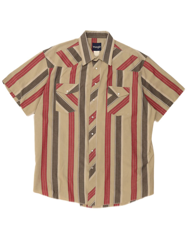 Wrangler Camisa De Manga Corta Para Hombre 2XL Verde Rayas