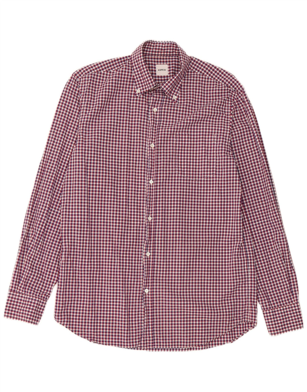 Camisa Aspesi para hombre talla 41 16 algodón a cuadros rojo grande