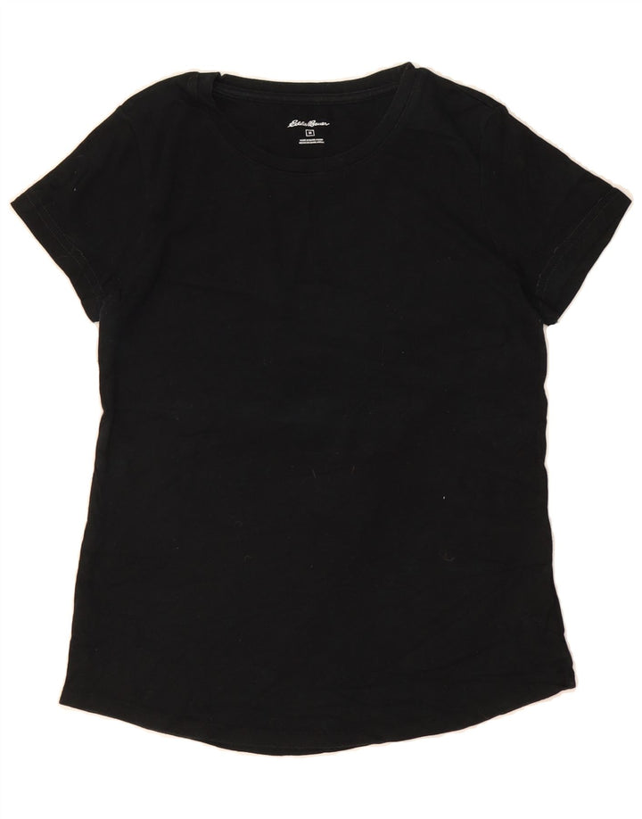 EDDIE BAUER Womens T-Shirt Top UK 12 Medium Black Cotton Vintage Eddie Bauer and Second-Hand Eddie Bauer from Messina Hembry 