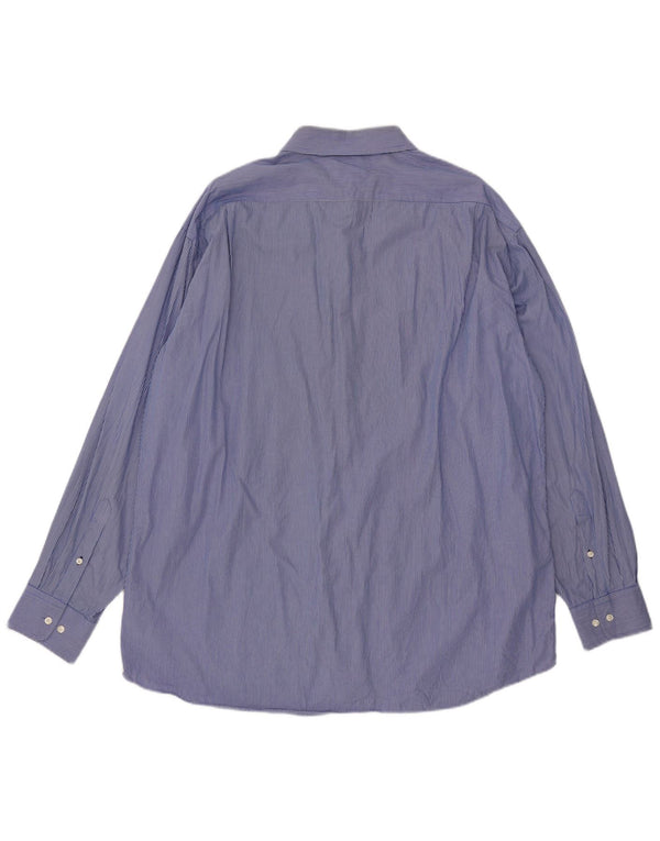 Tommy Hilfiger Camisa de corte regular para hombre Talla 17 1/2 XL Algodón a rayas azules