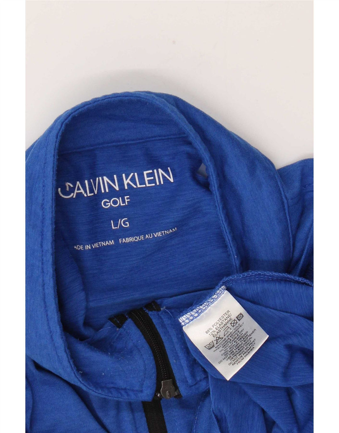 Calvin Klein - Chándal con cremallera y cuello para hombre, talla grande, poliéster azul