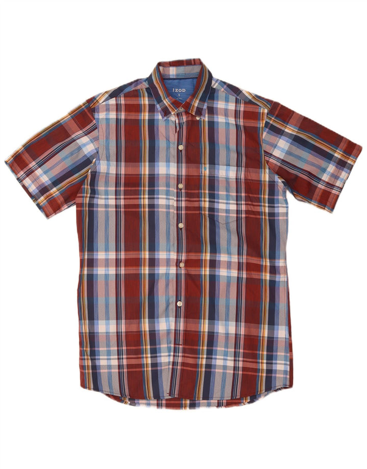 Camisa Izod Hombre Manga Corta Small Cuadros Multicolor Poliéster