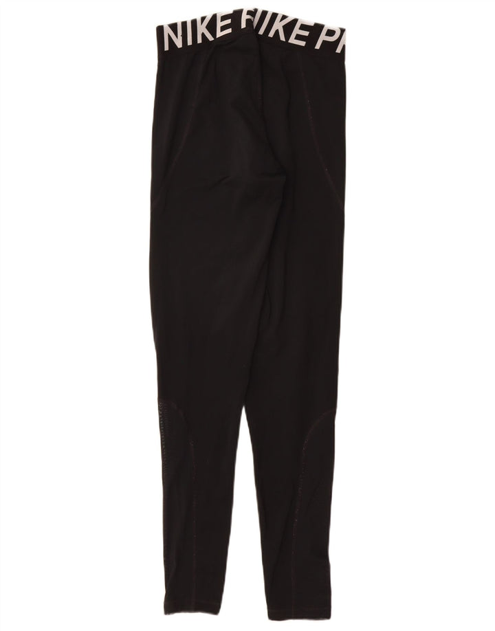 NIKE Leggings gráficos Dri Fit para mujer UK 12 Mediano Negro Poliéster