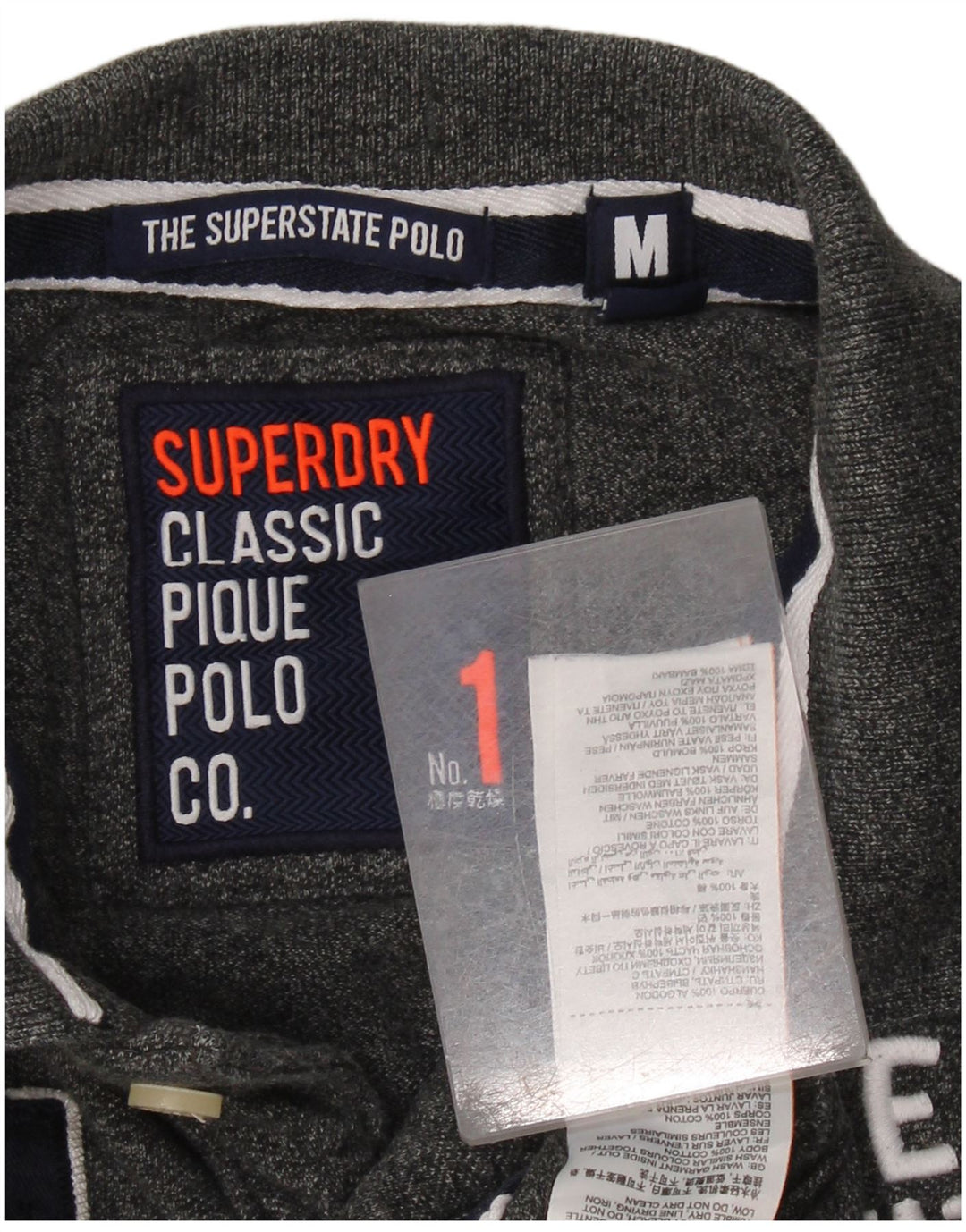 Superdry Polo De Manga Larga Con Gráfico Clásico De Algodón Gris Medio Para Hombre
