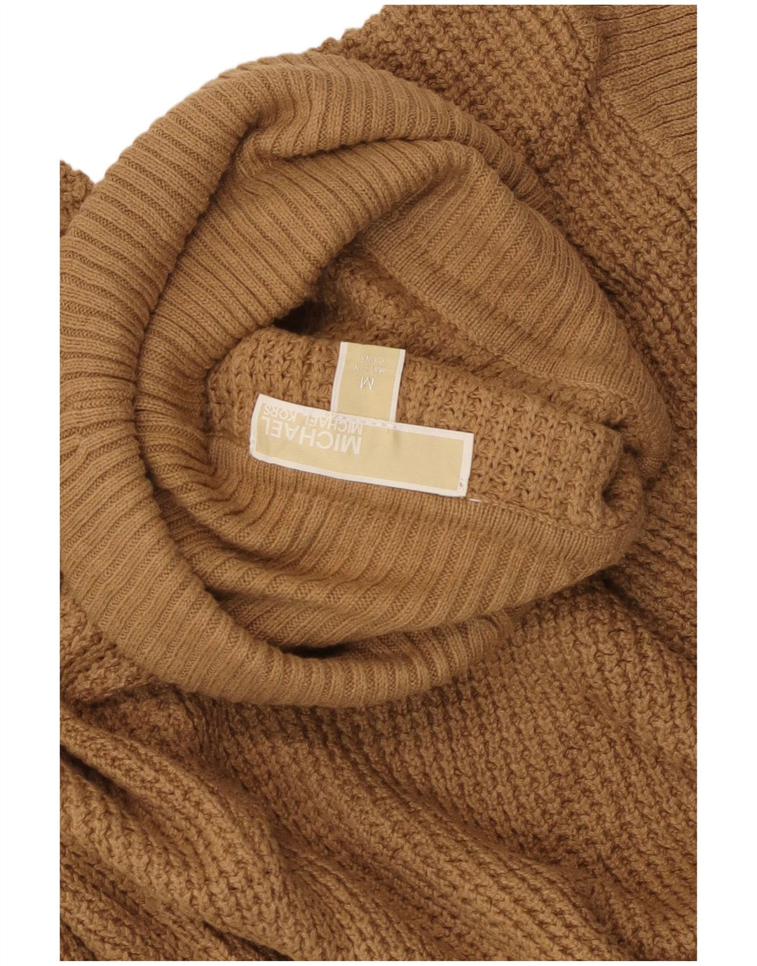 MICHAEL KORS Jersey con cuello vuelto para mujer UK 12 Algodón beige medio