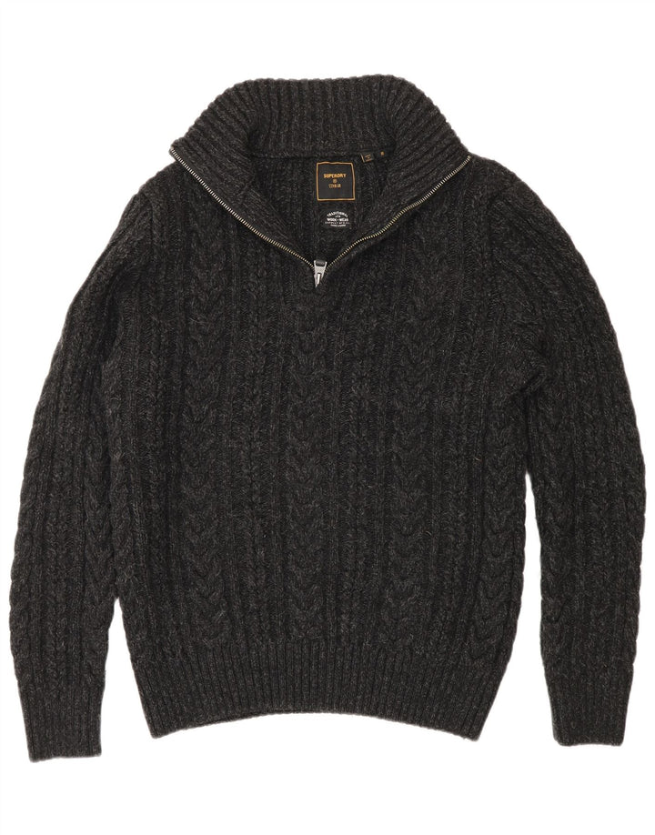 Superdry Jersey De Cuello Con Cremallera Para Hombre Acrílico Gris Medio