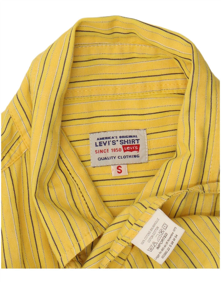 Camisa Levi's Hombre Pequeña De Algodón A Rayas Amarillas