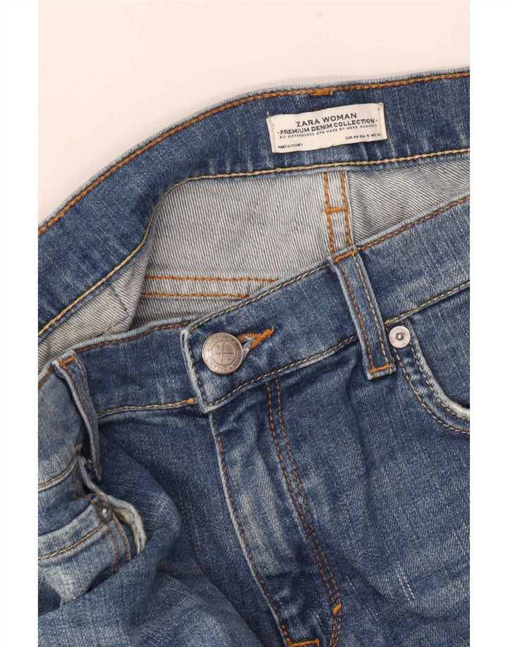 Zara Jeans Cortos Desgastados para Mujer EU 40 Medium W30 L25 Azul