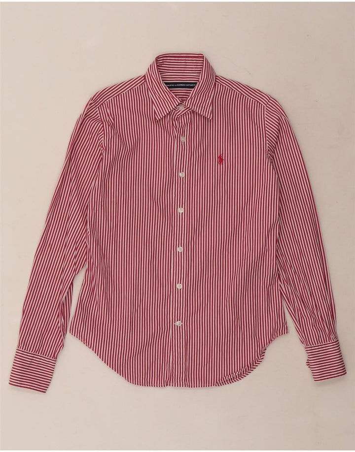 RALPH LAUREN Camisa para mujer US 4 Pequeño Algodón a rayas rojas