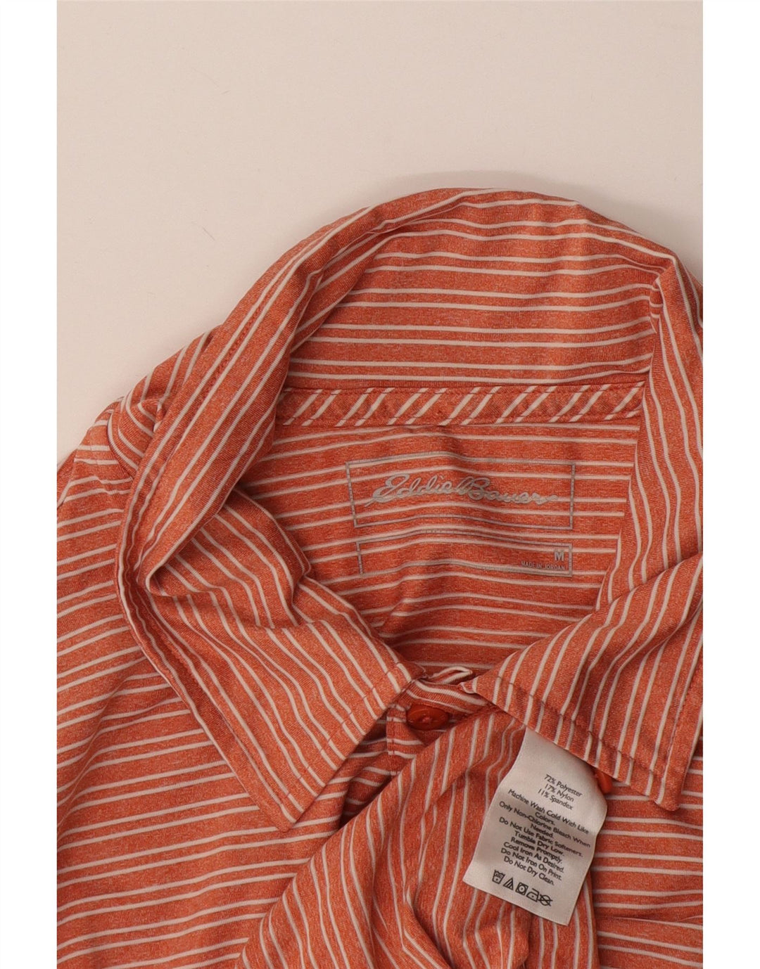 Eddie Bauer Polo para hombre Poliéster a rayas naranja medio