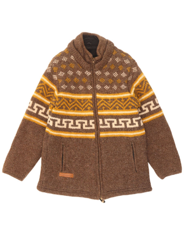 Sternstunde Chaqueta cortavientos de punto para mujer UK 44 Marrón medio Geométrico