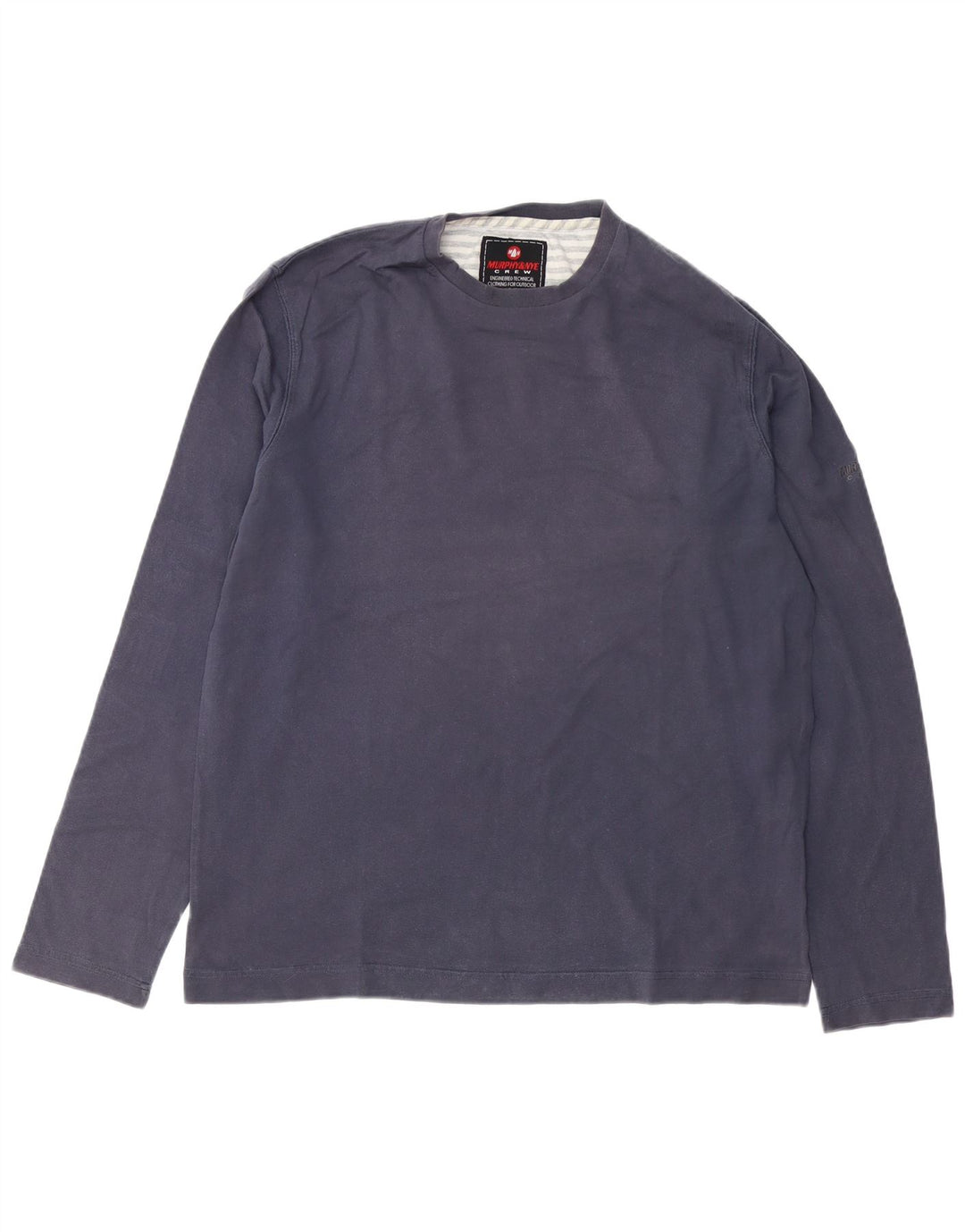 Murphy & Nye Camiseta gráfica para hombre de manga larga grande azul marino a rayas