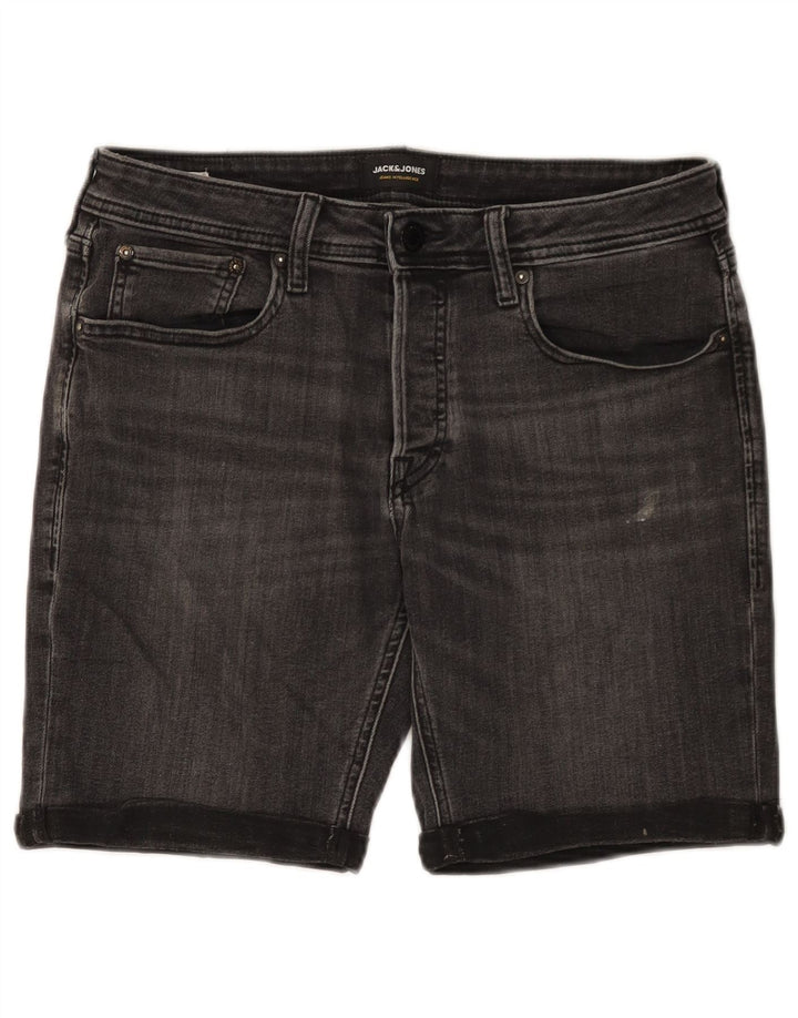 JACK & JONES Pantalones cortos vaqueros para hombre Medium W32 Gris Algodón
