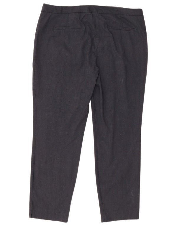 Zara Mujer Pantalón De Traje Recto EU 44 XL W34 L27 Azul Marino Poliéster