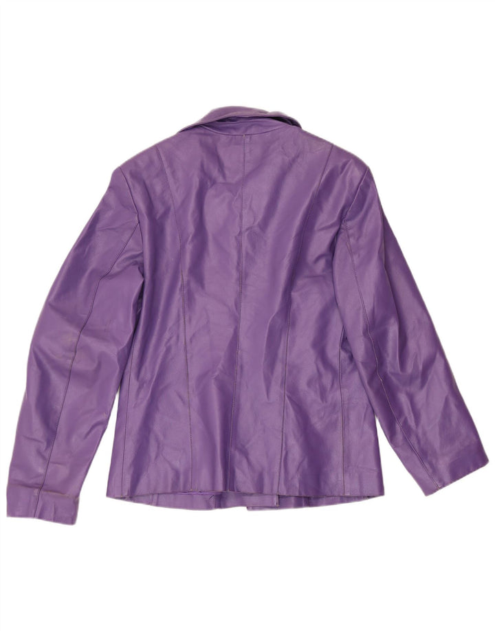 Mays Chaqueta tipo blazer de cuero con 4 botones para mujer IT 44 Acetato morado mediano