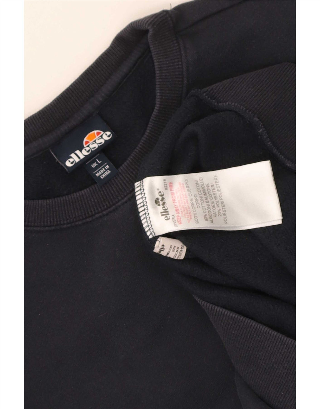 Ellesse Hombre Sudadera Jumper Large Azul Marino Algodón