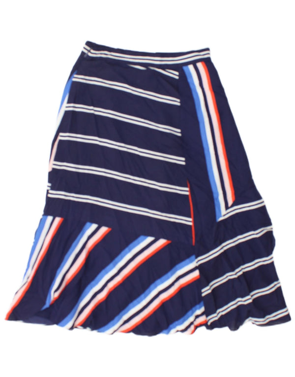 Whistles Falda acampanada para mujer UK 6 XS W24 Poliéster a rayas azul marino