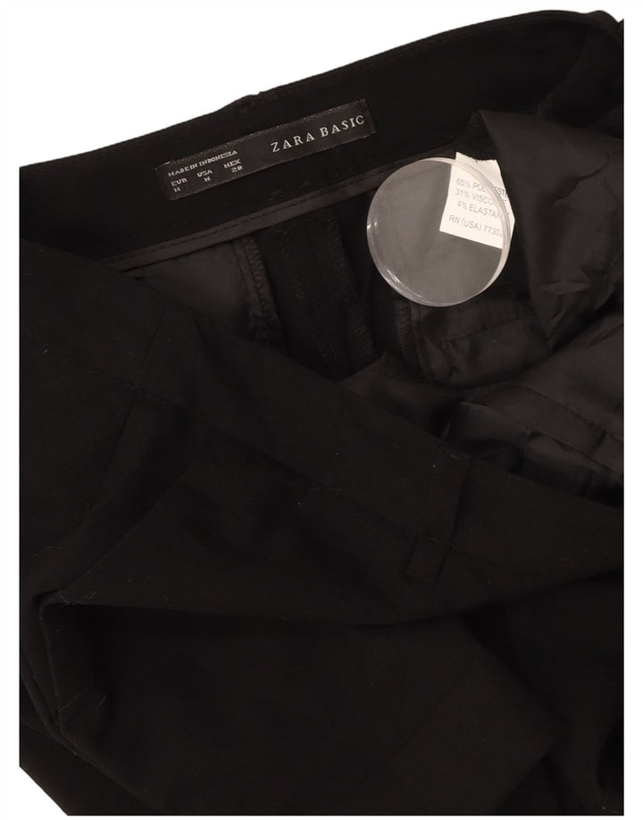 ZARA Mujer Shorts Chinos Mediano W28 Poliéster Negro