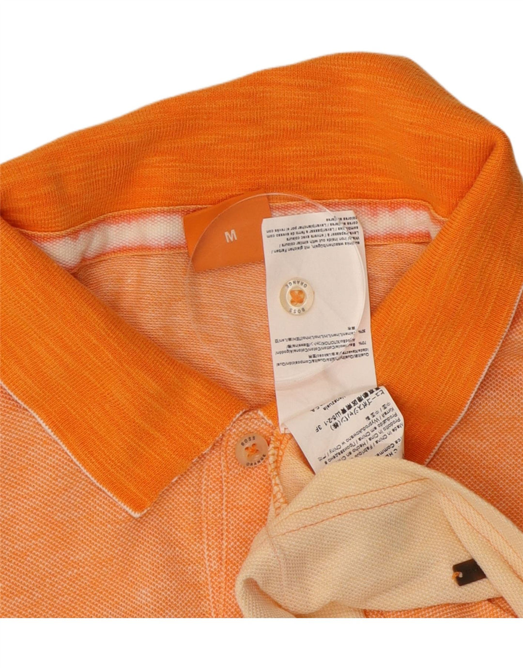 HUGO BOSS Polo de hombre de algodón color block en naranja medio