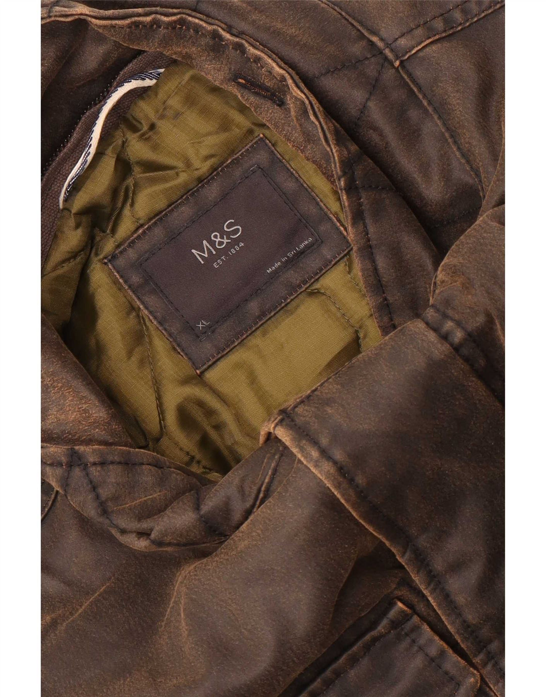 Marks & Spencer Chaqueta de algodón encerado para hombre UK 42 XL Marrón