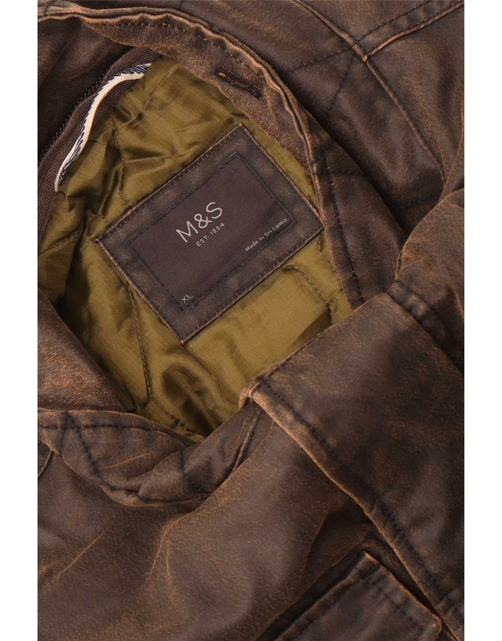 Marks & Spencer Chaqueta de algodón encerado para hombre UK 42 XL Marrón