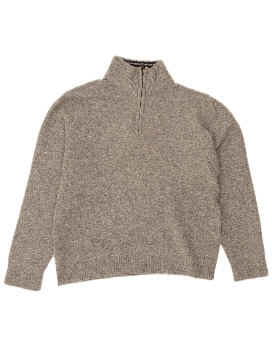 Boden Suéter tipo jersey con cremallera y cuello para mujer UK 44 Lana moteada gris medio