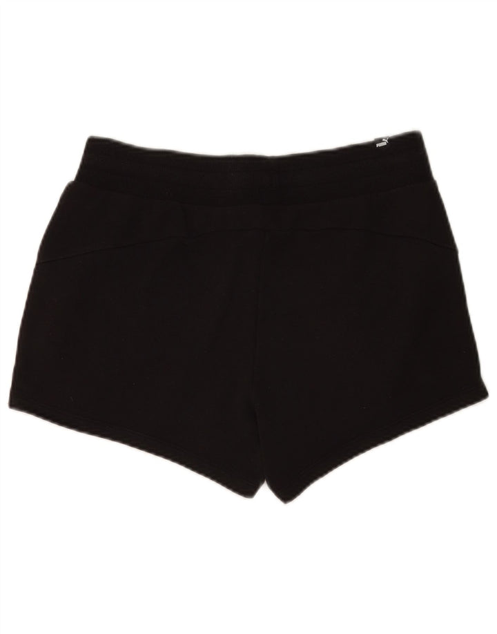 Puma - Pantalones cortos deportivos para mujer, talla 40, algodón negro mediano