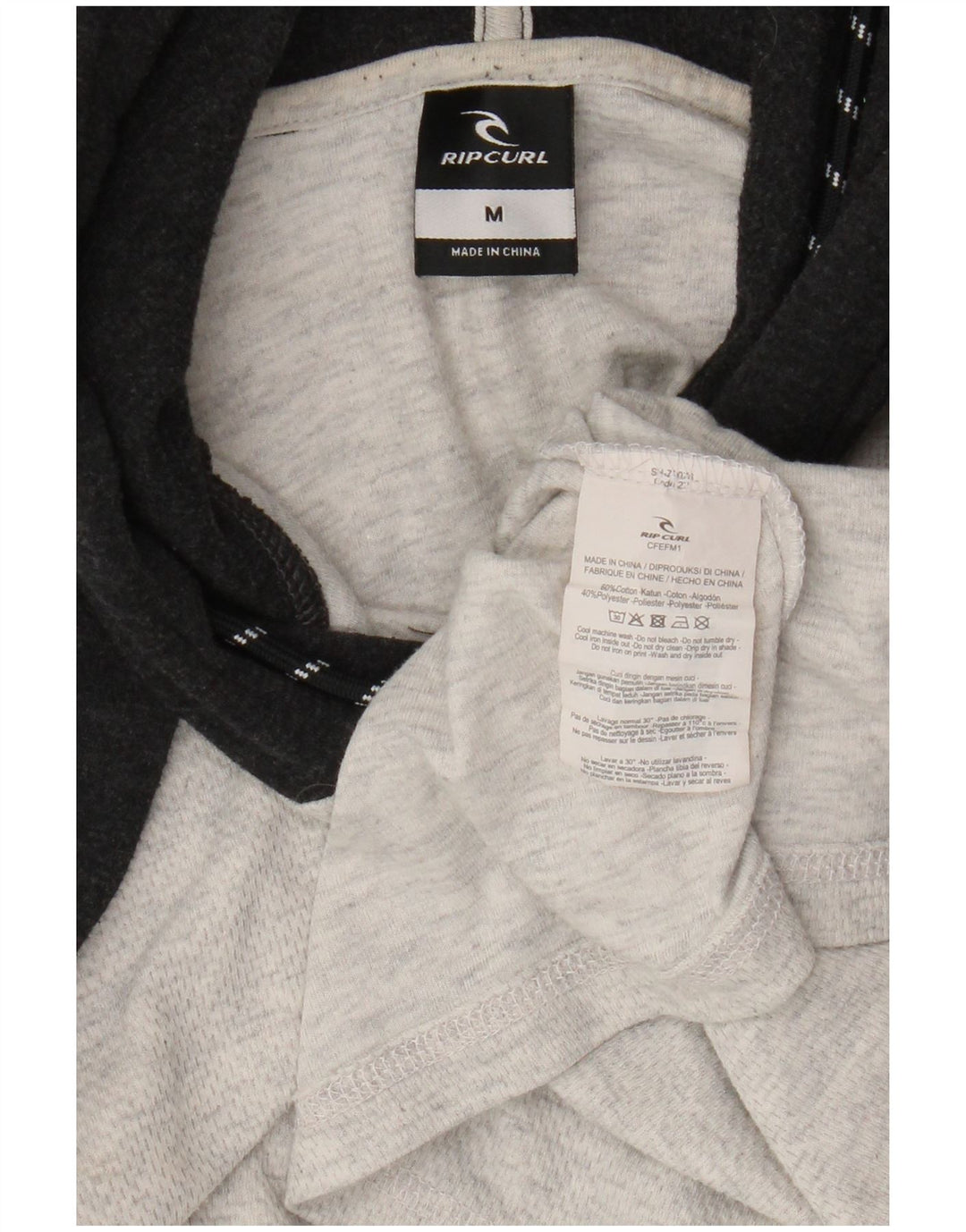 Rip Curl - Camiseta con capucha para hombre, manga larga, algodón color gris medio