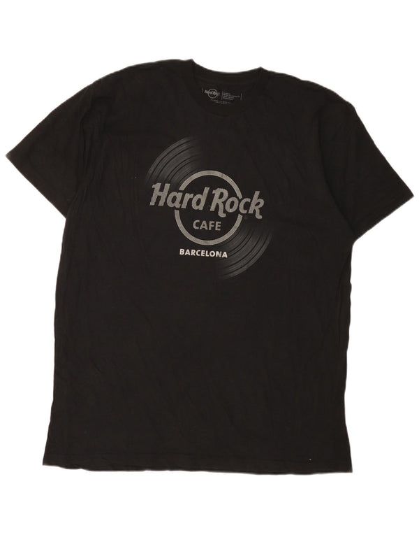 Hard Rock Cafe Mens Barcelona Graphic Camiseta Top XL Algodón Negro