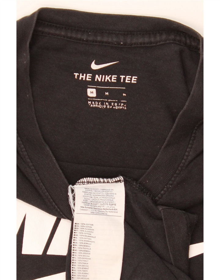 Nike Camiseta gráfica para hombre Top mediano de algodón negro