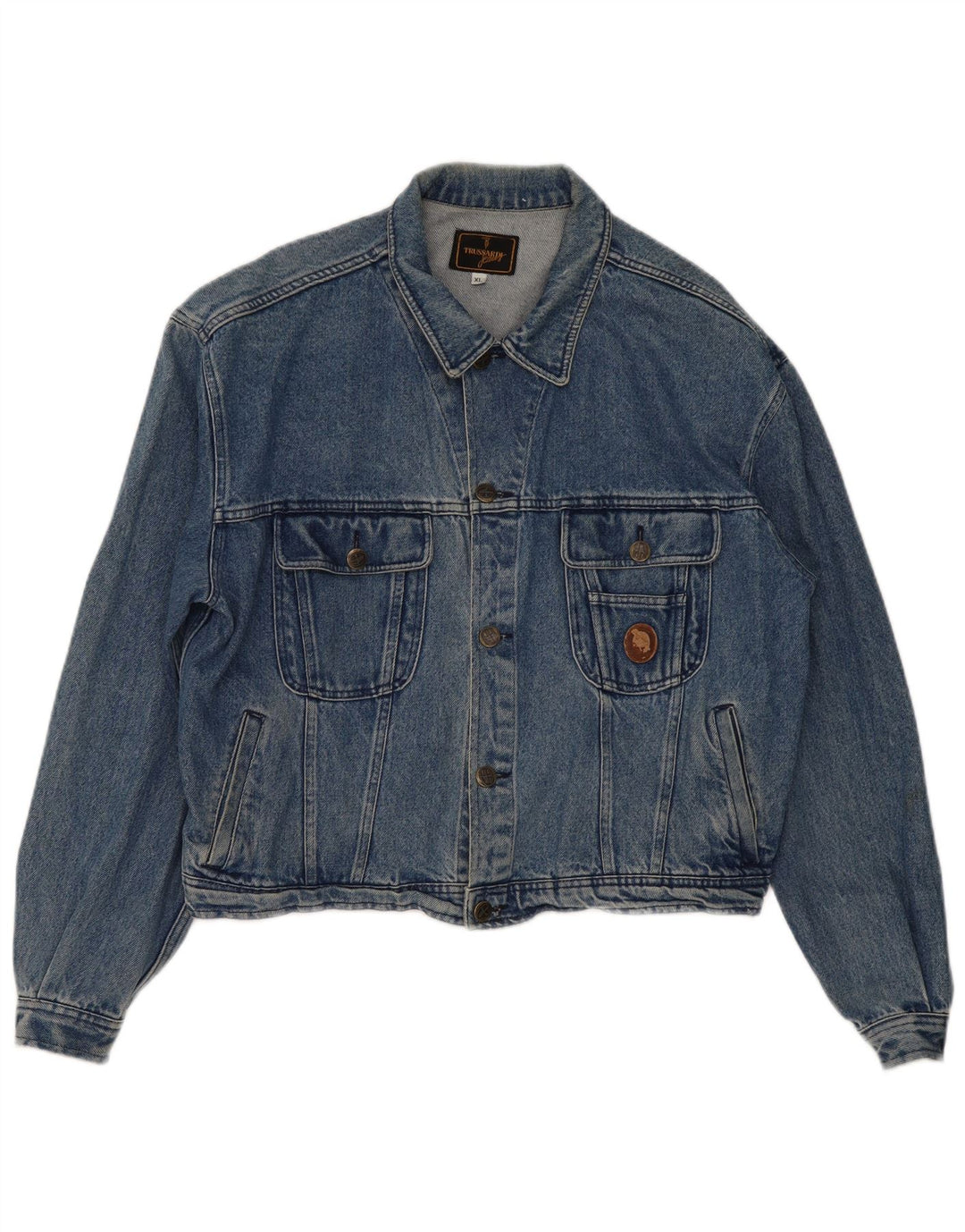 Trussardi Chaqueta Vaquera Extragrande Mujer UK 40 XL Algodón Azul