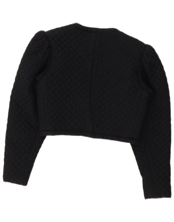 Vintage mujer crop bolero chaqueta Reino Unido 8 pequeño negro