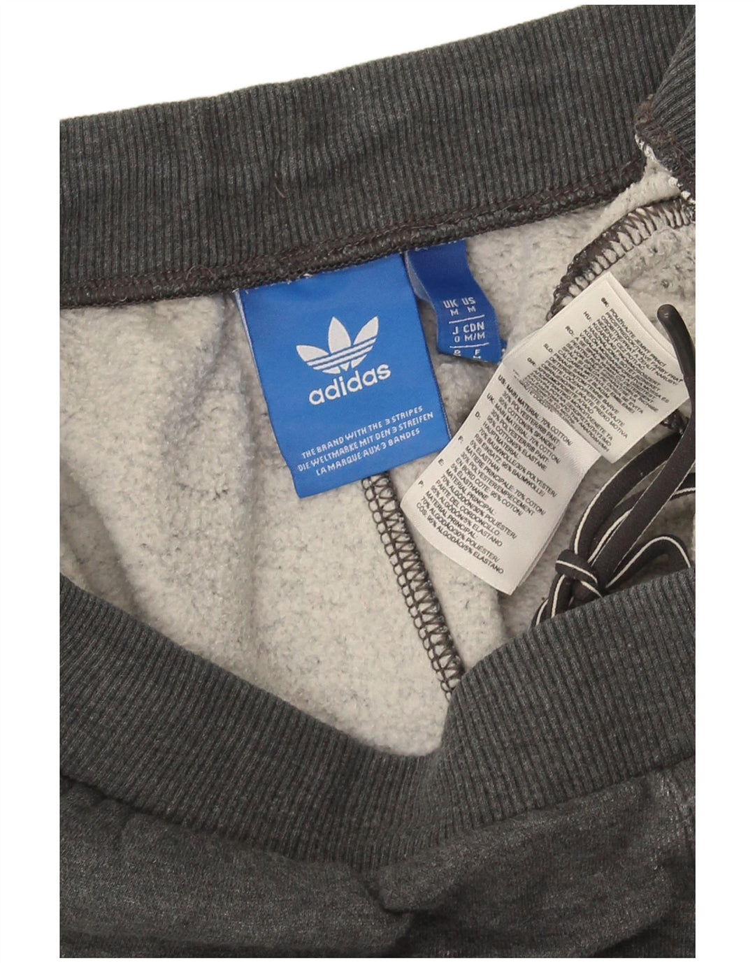 Adidas Hombre Pantalones De Chándal Joggers Gris Medio Algodón
