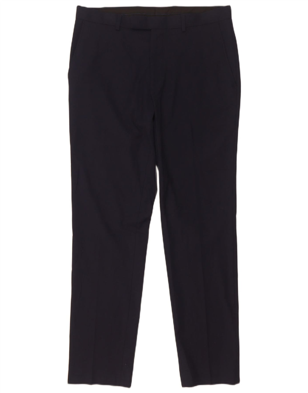 Marks & Spencer Pantalón de traje ajustado para hombre W32 L31 Poliéster azul marino