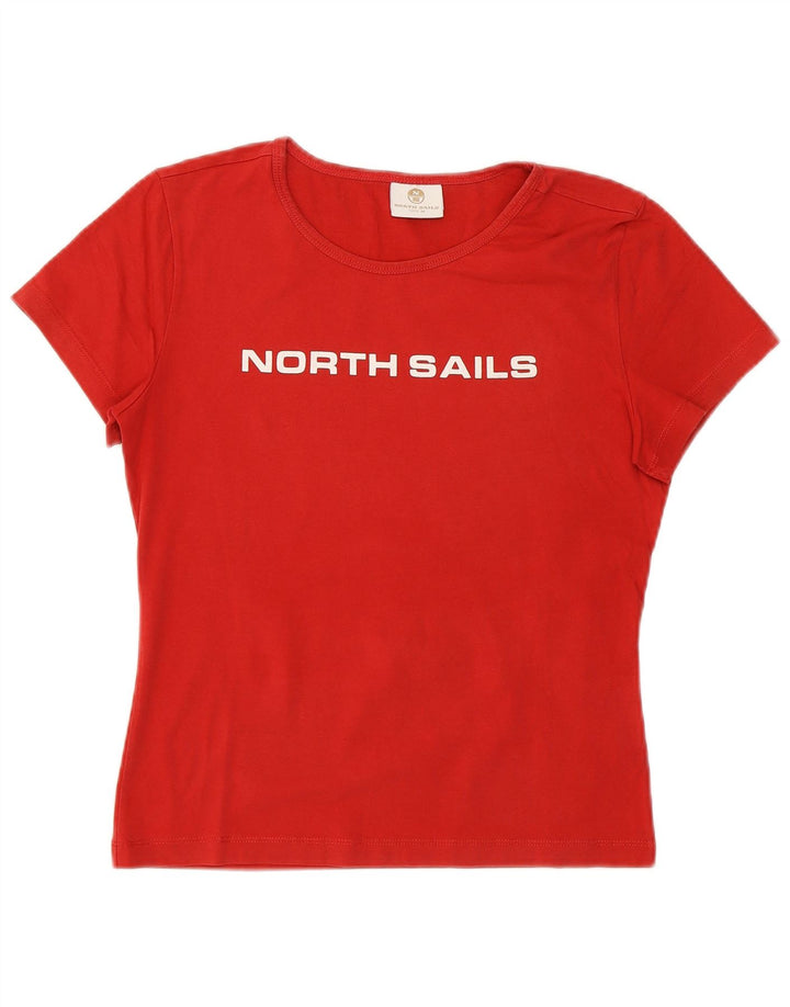 NORTH SAILS Camiseta corta con gráfico para mujer UK 40 Algodón rojo mediano