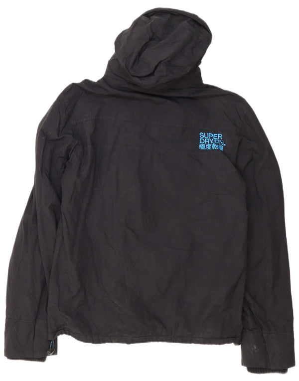 Chaqueta cortavientos con capucha y gráfico Superdry para hombre ES 42 XL Nylon negro