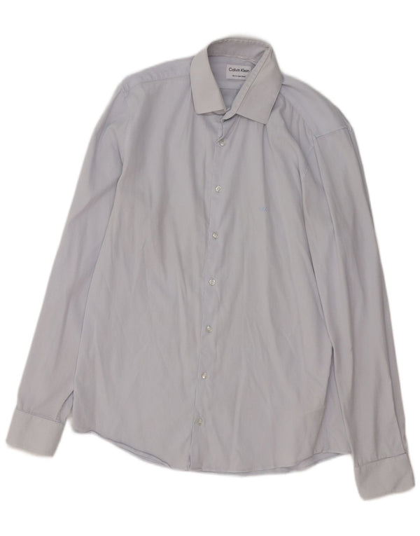 Calvin Klein Camisa Slim Fit para hombre Talla 39 Algodón azul medio