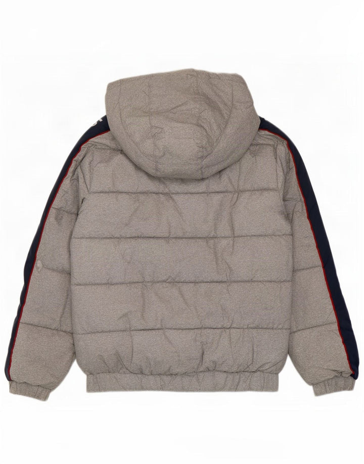 Levi's Chaqueta acolchada con capucha y estampado gráfico para niños 11-12 años Bloque de color gris
