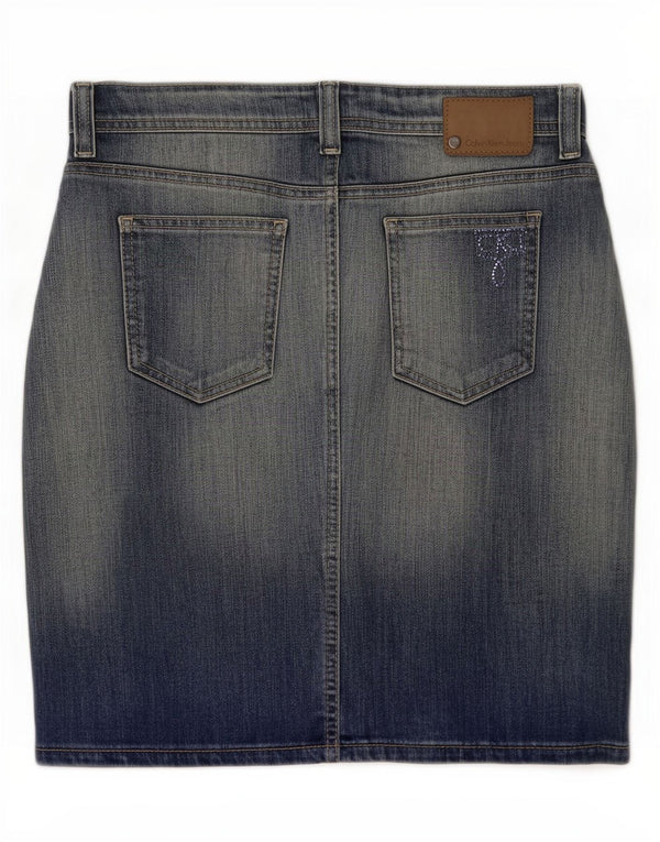 Calvin Klein Womens Denim Skirt Medium W29 Blue Cotton