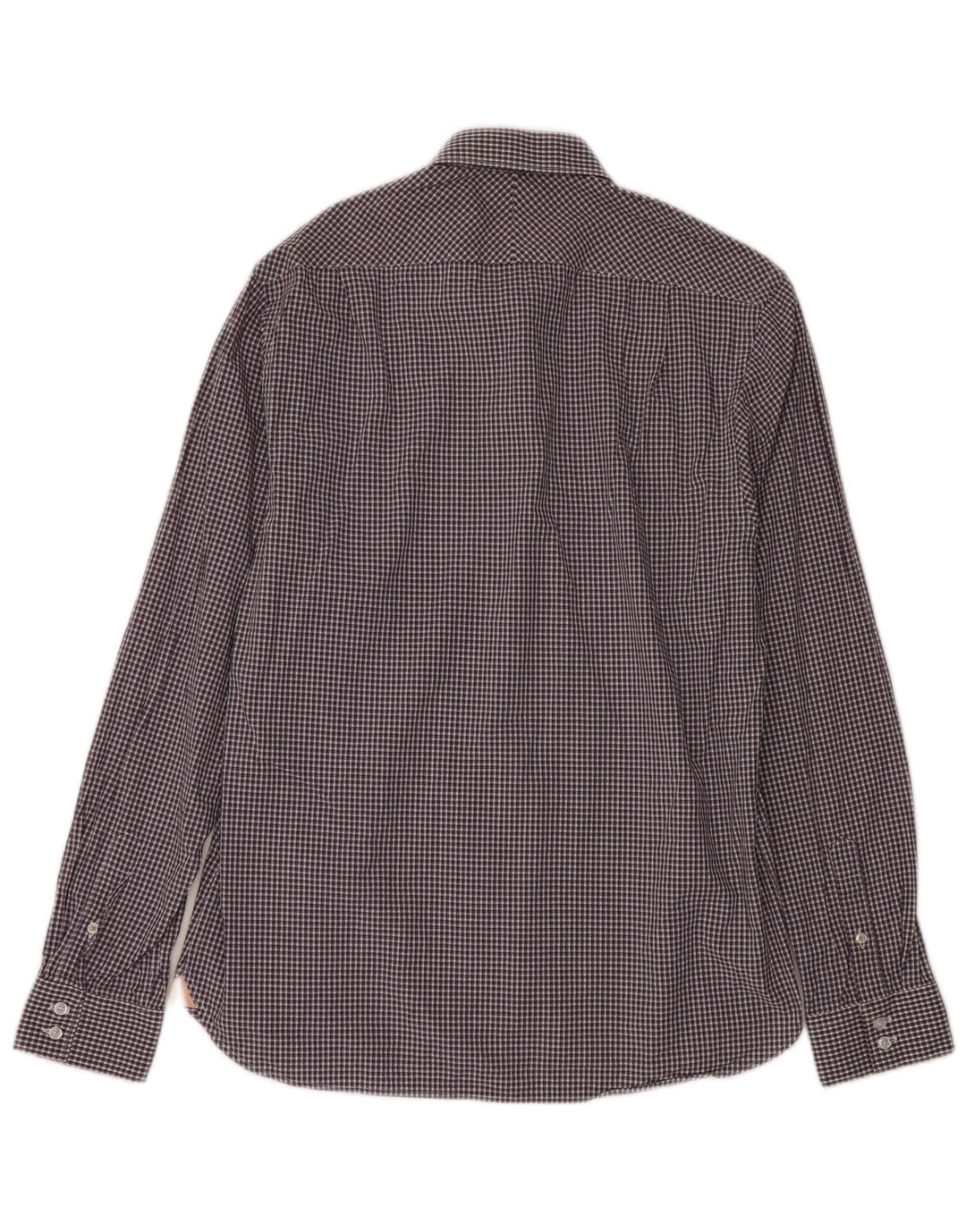 Ben Sherman Camisa para hombre Talla 16 Grande Púrpura Gingham Algodón