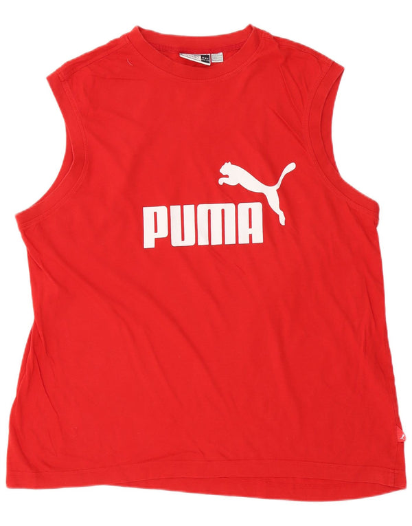 Puma Hombre Gráfico Chaleco Top 2XL Algodón Rojo