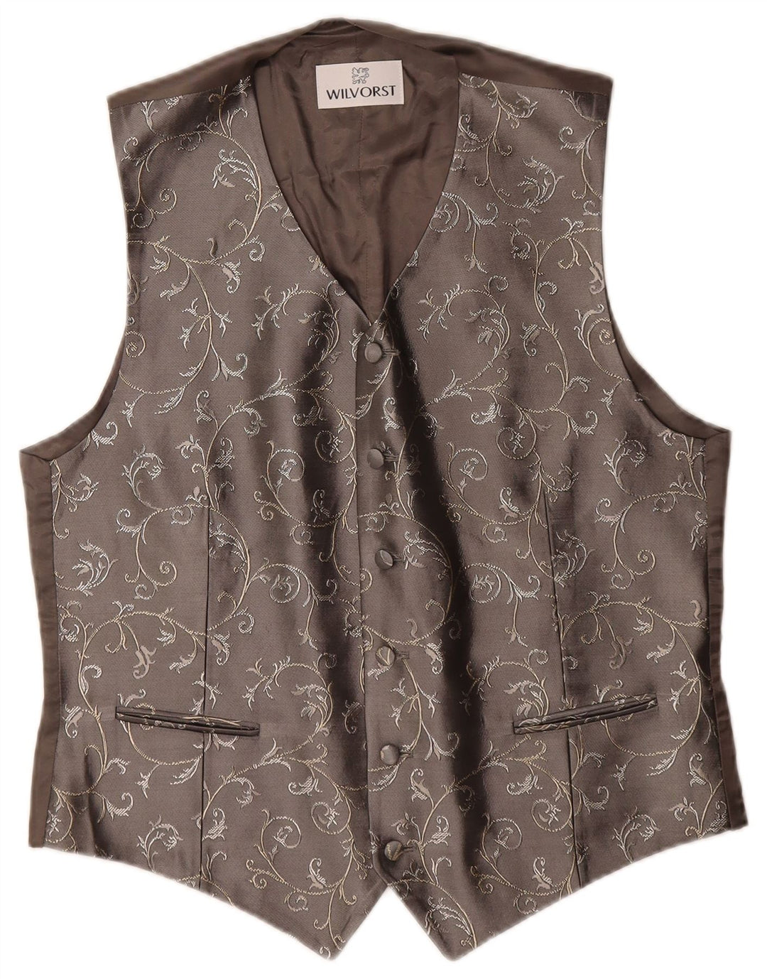 Chaleco Wilvorst para hombre pequeño gris floral