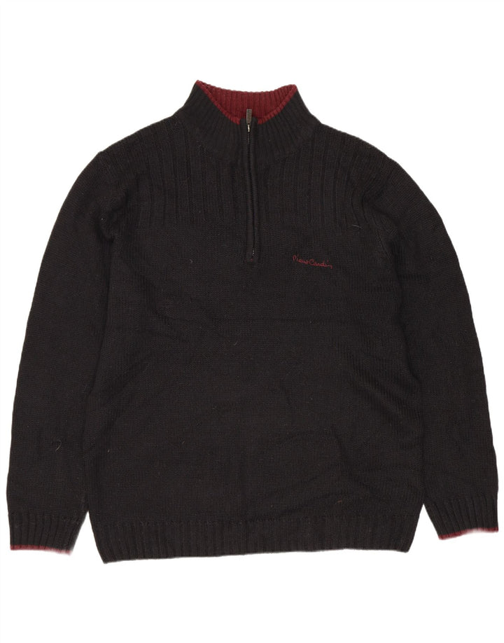 PIERRE CARDIN Jersey con cuello y cremallera para mujer UK 20 2XL Acrílico negro