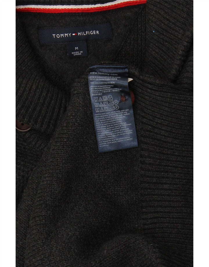 Tommy Hilfiger Jersey con cuello tipo chal para hombre de algodón gris medio