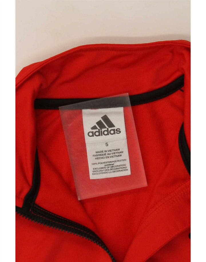 Adidas - Chaqueta de chándal para niño, 4-5 años, color rojo, poliéster